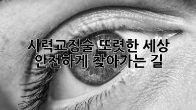 시력교정술: 또렷한 세상, 안전하게 찾아가는 길