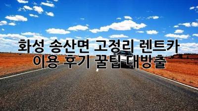 화성 송산면 고정리 렌트카 이용 후기: 꿀팁 대방출!