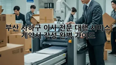 부산 사하구 이사 전문 대행 서비스: 계약서 작성 완벽 가이드